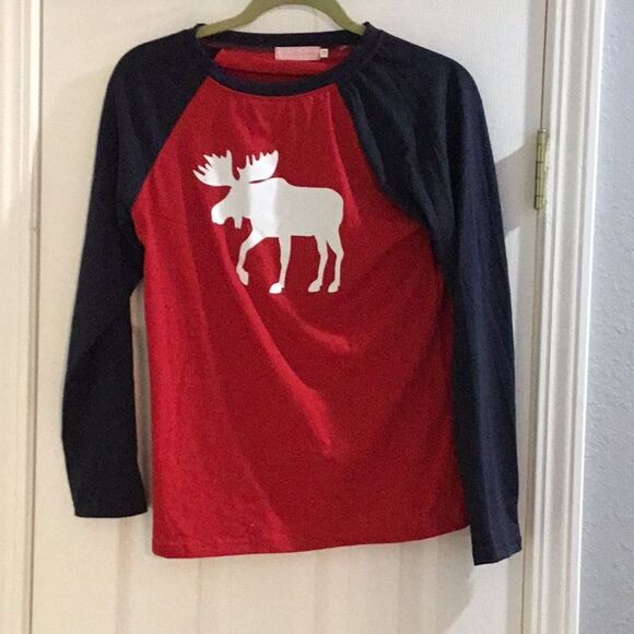 Moose Pajama Set Pants Shirt Size Medium - Picture 3 of 5